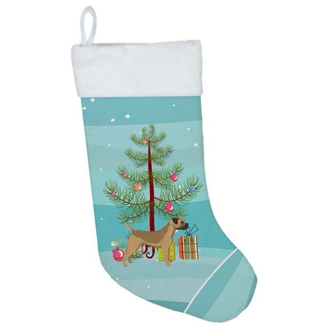 Carolines Treasures CK3523CS Border Terrier Christmas Tree Christmas Stocking