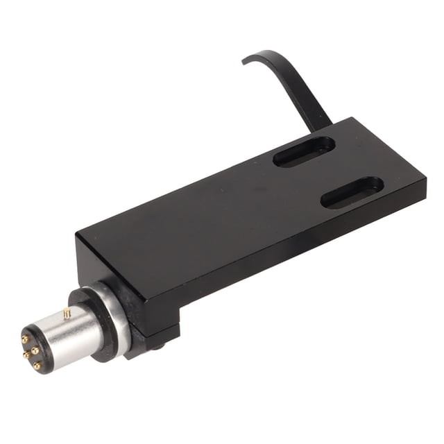 Phonograph Cartridge Holder, Phono Stylus Holder 4 Core Silver Plated Easy Installation Black Metal for Record Player
