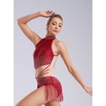 thumbnail image 3 of Doomiva Robe de Danse Latine à Franges et Strass Salsa Tango Bourgogne m, 3 of 7