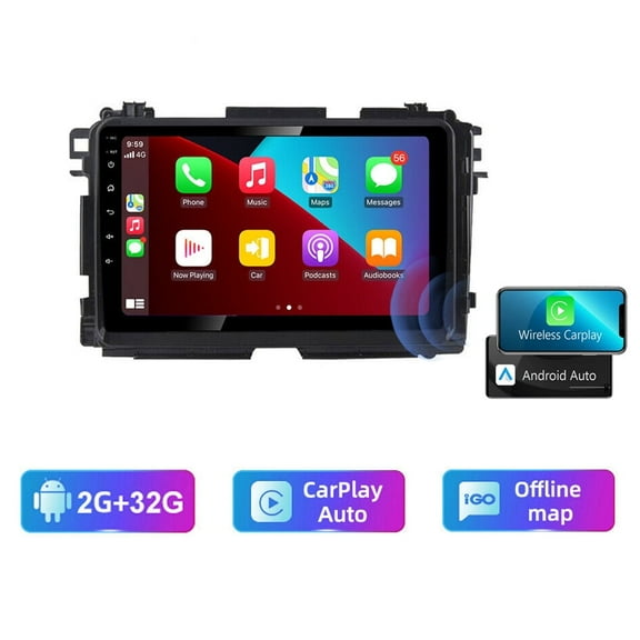 Car Radio Carplay Stereo Wifi for Honda Vezel XRV/HRV 2014-2019 9in Android 13 GPS Navigation with IPS Touch Screen/GPS FM/SWC Bluetooth Backup Camera