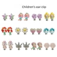 thumbnail image 3 of Pendientes con clip para la oreja para niños, con dibujos animados, sin orificio para la oreja, con forma de sirena y unicornio, 3 of 6