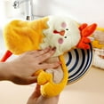thumbnail image 4 of Coral Velvet Wipe Hand Towel Cute Cartoon Style Chick Absorbent Quick-drying Kitchen Bathroom Terry Towels Soft Skin-friendly Healthy, 4 of 7
