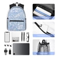 thumbnail image 6 of Easygdp White Bule Glitter Casual Laptop Backpack, Large Capacity Schoolpack for School, Travel, Business, 6 of 8
