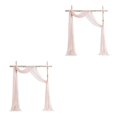 thumbnail image 3 of Ruiboury Wedding Arch Drapes Add Romantic Atmosphere With Wide Application Wedding Arch Draping Fabric Polyester Wedding Valance shell pink 2Set, 3 of 6
