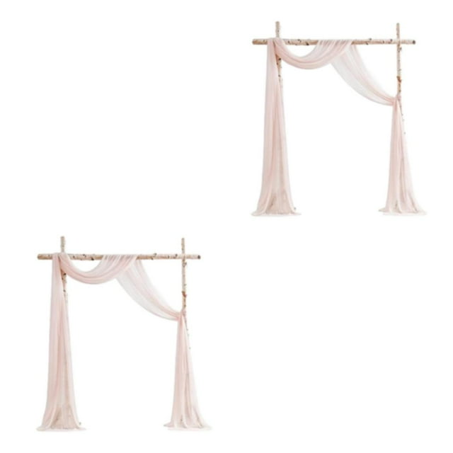 Thinsony Polyester Elegant Wedding Arch Draping Fabric For Romantic Atmosphere Wedding Arch Drapes Easy Care shell pink 2Set
