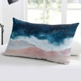 thumbnail image 5 of Navy Blue Pink Throw Pillow Cover 12 x 20 Inch Decorative Pillow Cover Watercolor Abstract Art Coastal Lumbar Pillowcase Seasonal Rectangle Cushion Case for Couch Sofa Bed Living Room, 5 of 7