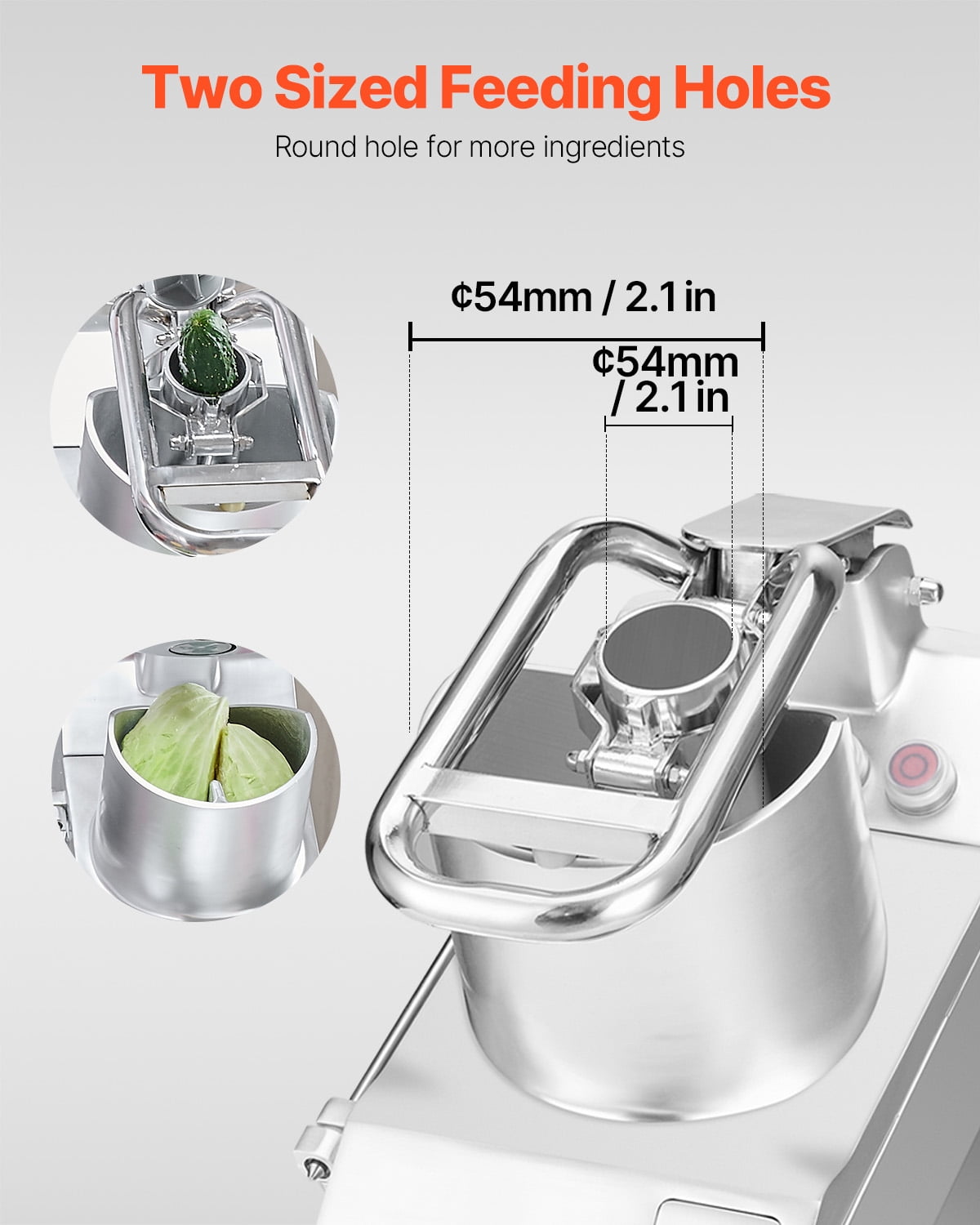 KFFKFF  Commercial Food Processor Stainless Steel Grain Grinder 750W Electric Food Cutter for Vegetables Fruits 3mm/5mm/7mm/10mm Grater, 2mm/4mm Cutter
