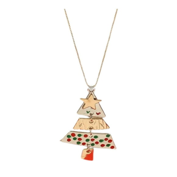 Collar colgante,Collar con colgante de árbol de Navidad para mujer,Joyas navideñas Regalo de Navidad para mamá,Collar navideño,joyería de moda,vacaciones festivas,Accesorio de disfraz
