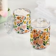 thumbnail image 2 of Yayeee 4 Pack Qtip Holder Bathroom Cotton Swab Canister with Lid Clear Dispenser Set, Retro Yellow Floral, 2 of 6