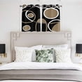 thumbnail image 4 of Black Brown Kitchen Curtains Short 45 Inch Length, White Circle Modern Minimalist Geometric Grommet Top Bedroom Living Room Curtains, Light Filtering Cafe Curtain Drapes 2 Panels Set 84''x45'', 4 of 9