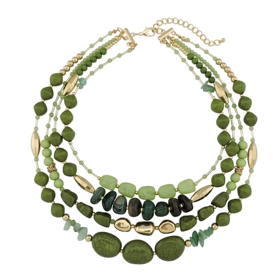 Bocar Multi Layer 4 Strand Statement 17" Collar Beaded Necklace for Women Gift