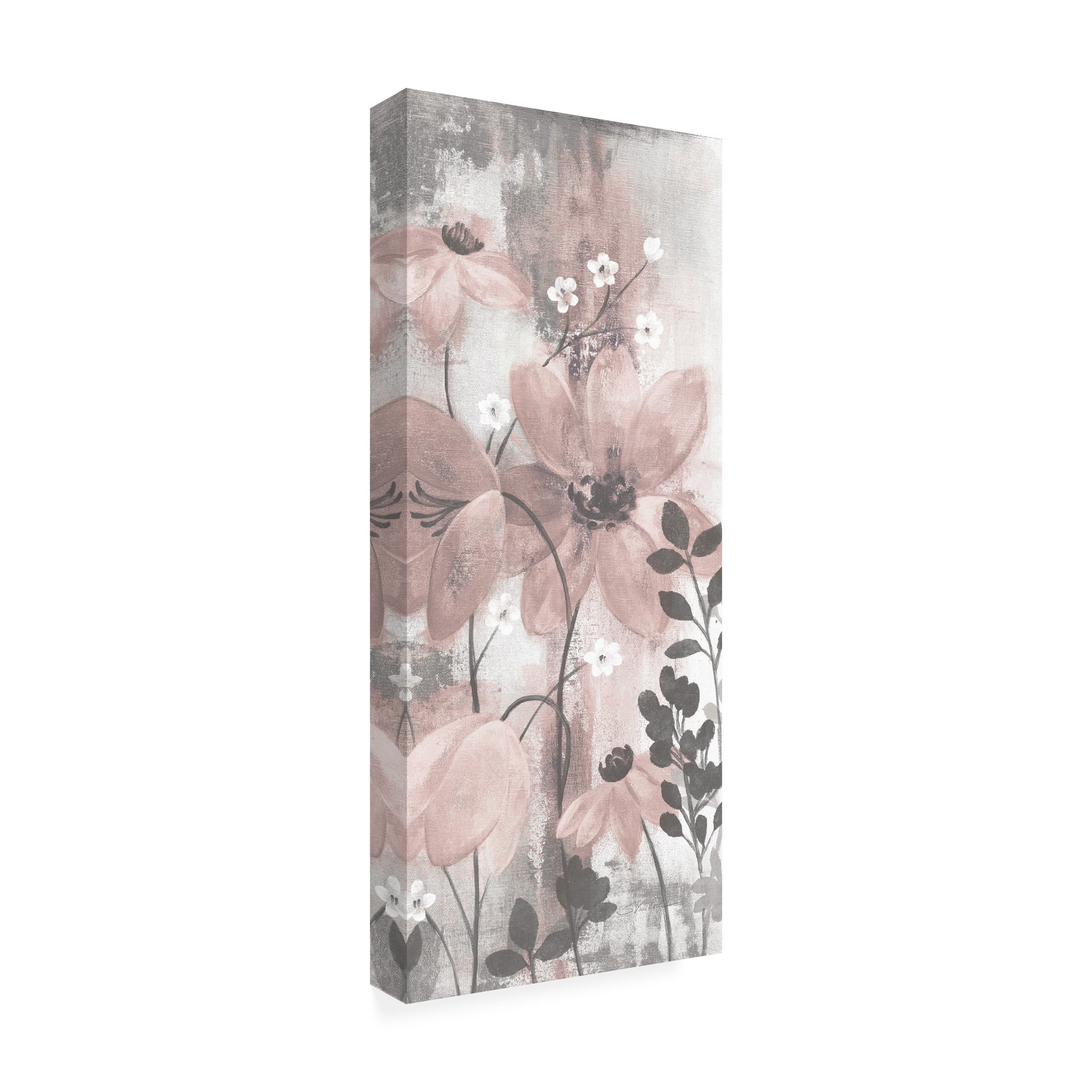 Trademark Fine Art 'Floral Symphony Blush Gray Crop II' Canvas Art by Silvia Vassileva