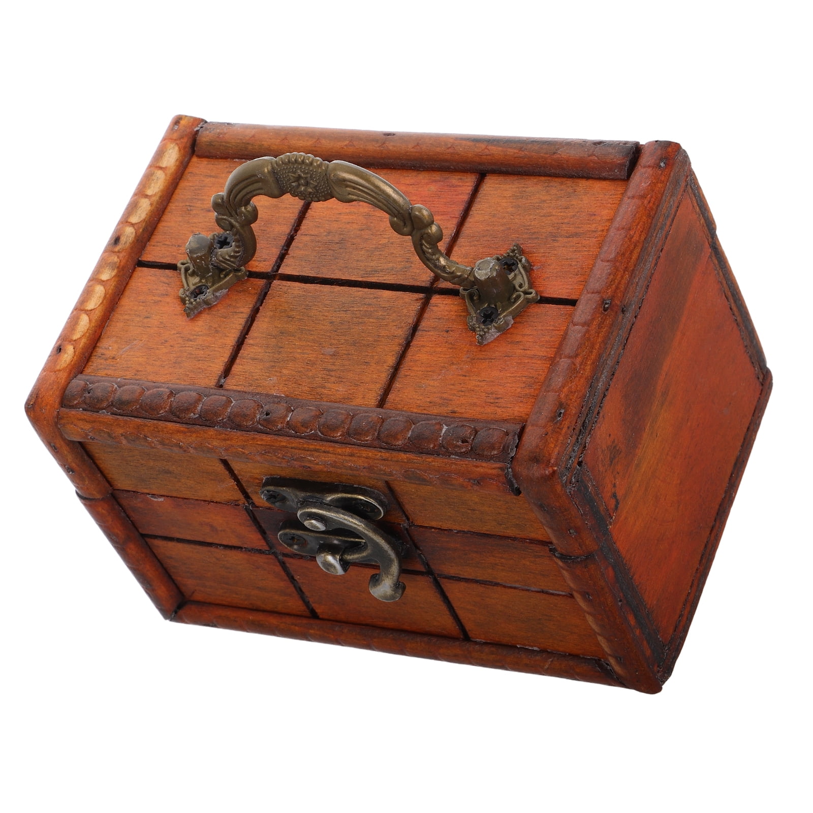 Hiro's wood works 在庫品 THEBOX基本サイズ Large Bamboo Wood Box with Hinged Lid, 2 Compartments, 7 x 5 x 4