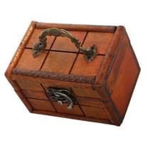 FRCOLOR Wooden Jewelry Box With Lid Small Jewelry Organizer Box Wooden Trunk Storage Box Jewelry Storage Box Organizer Wood Boxes