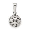 thumbnail image 3 of Auriga Fine Jewelry 925 Sterling Silver Antiqued Soccer Ball Pendant for Women (L - 12 mm, W - 10 mm), 3 of 6