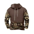 thumbnail image 2 of LEBONYARD Men's Essentials Long Sleeve Crew Tee,Mens Sweatshirts Clearance Crewneck,Men's Gradient Printed Loose Long Sleeve Pocket Hoodies Tops Sweatshirt Coffee XL, 2 of 3