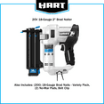 HART 20Volt 2inch 18Gauge BatteryPowered Brad Nailer (Battery Not