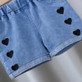 thumbnail image 5 of XFHLMJFF Toddler Baby Girls Denim Jeans Summer Love Heart Primted Denim Shorts Elastic Waistband Cute Jeans 18-24 Months, 5 of 7