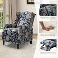 thumbnail image 6 of Fabric Push Back Recliner Chair, Tina's Home Wide Arm Wingback Wood Leg Living Room Theater Floral, 6 of 7