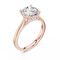 Zuwelria Solitaire Promise Ring for Women | 2.13 Ct Stunning Round Cut Moissanite Diamond Engagement Ring | Multistone Diamond Rings | 18K Rose Gold Plated 925 Sterling Silver Size 9