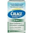 thumbnail image 5 of Colace Stool Softener + Stimulant Laxative, Docusate Sodium, 30ct, 4-Pack, 5 of 5