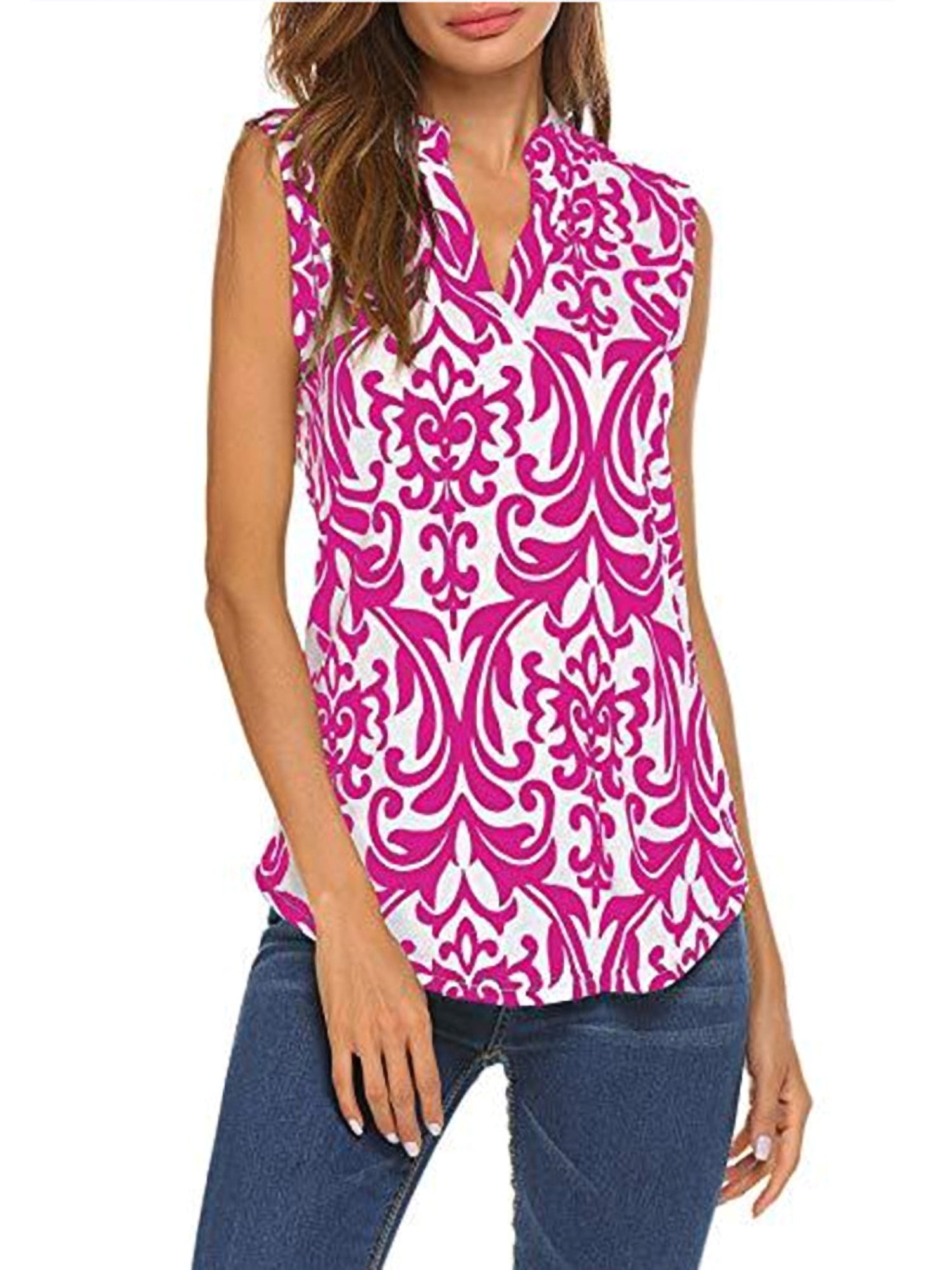 Floral Print Tank Tops for Women Sexy V 