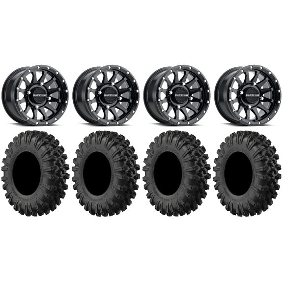 Raceline Trophy 14" Black Wheels 30" MotoRavage XL Tires Polaris RZR XP 1000 / PRO XP / Ranger XP 900/1000