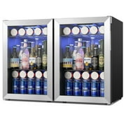 Yeego Beverage Cooler, Beverage Refrigerator with Glass Door for Drink,Freestanding,154-160 Can, 2Pack