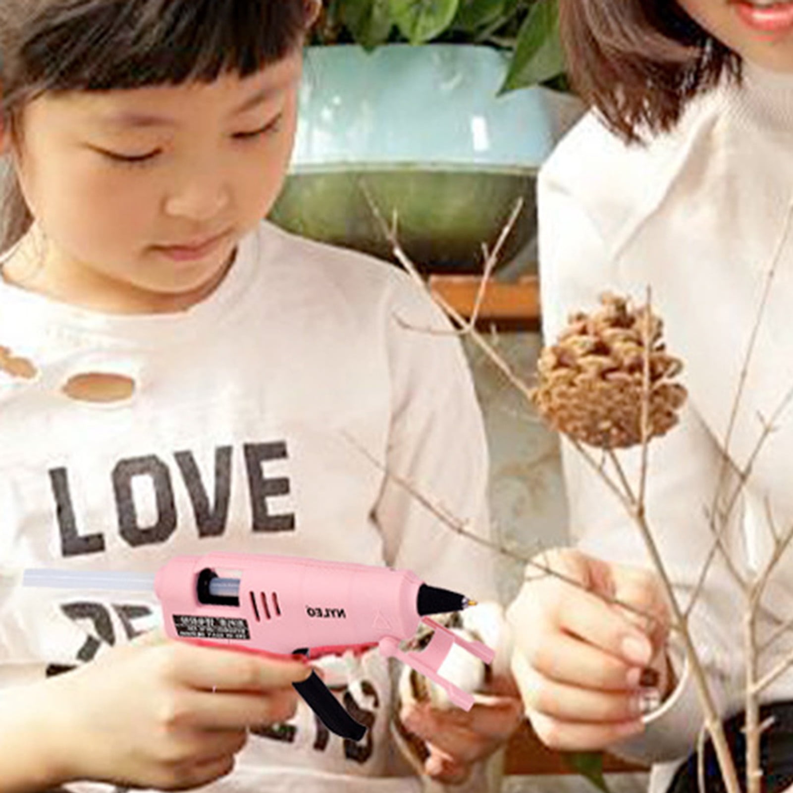 Pebbuoy Cordless Hot Melt Glue Tool with Glue Sticks USB Charging 2000mAh Rapid Heating Glue Tool Kit Child Hand Crafts Home DIY Repair Wireless Glue Tool