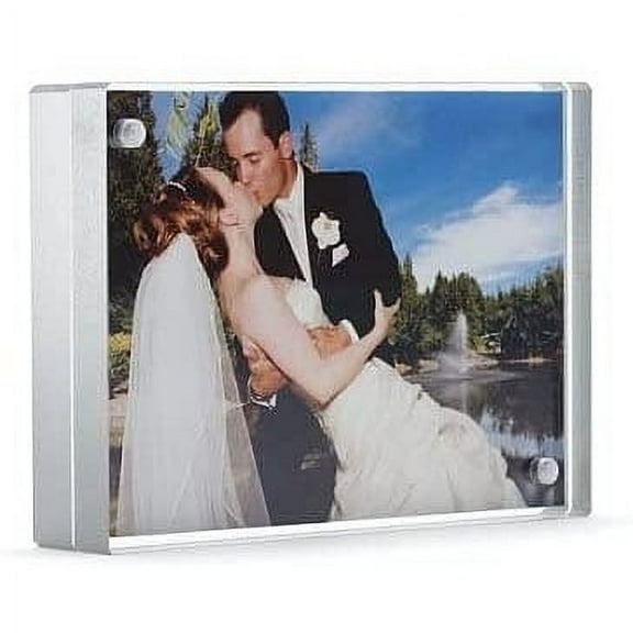 The acrylic MAGNET FRAME with Metallic Silver edge by Canetti - 2.5x3.5