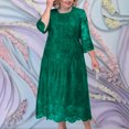 thumbnail image 7 of Efsteb Summer Dresses 2025 Plus Size Spring Dress for Women Lace Embroidered Sequin Round Neck Elbow Sleeve Wedding Guest Dresses (Green,XXXXL), 7 of 7