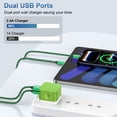 thumbnail image 6 of USB Wall Charger,Type C Charger with 2 Pack Type C Charging Cable Cord 6FT USB C Cable Phone Cables,2.4A Dual Port Phone Charger Android Charger Block USB Plug Adapter USB Charging Block,Green, 6 of 8