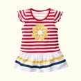 thumbnail image 6 of Ugoldhm Girls Ruffle Short Sleeve T-Shirt, Cute Flower Print Babydoll Striped Crewneck Summer Tee (Ages 1-10), 6 of 6