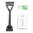 thumbnail image 1 of Set de maquinillas de afeitar Leaf Shave The Leaf Razor, color negro, con soporte y cuchillas, 1 of 7