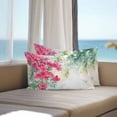 thumbnail image 2 of Outdoor Waterproof Pillow Covers Pack of 2, Summer Red Flowers Pastoral Butterfly Decorative Throw Pillowcases Cushion Covers for Garden Patio Tent Sofa Couch, 20x12 inch, 2 of 8
