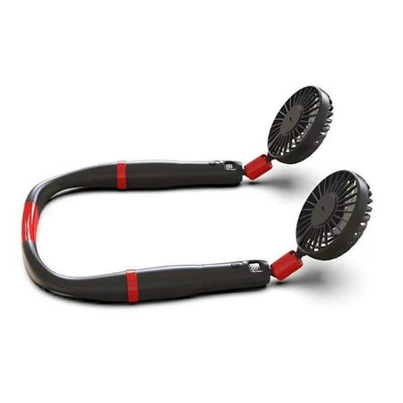 

Portable Neck Fan with 7 LED lights Hand Free Small Personal Mini USB Fan Adjustment Head for Travel Outdoor Camping Office