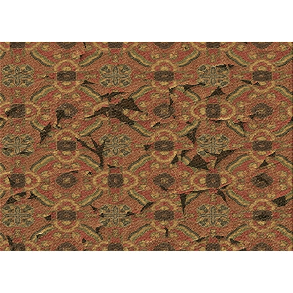 Ahgly Company Machine Washable Indoor Rectangle Transitional Sedona Brown Area Rugs, 7' x 9'