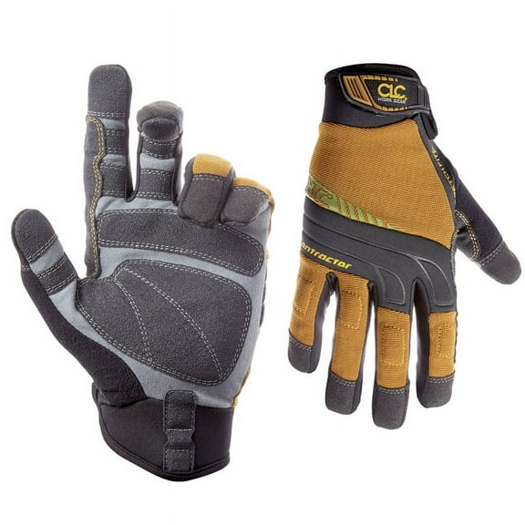 Custom Leathercraft Mocha Brown and Black Medium Landscaper Gloves