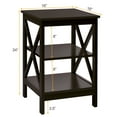 thumbnail image 2 of Gymax Table de Chevet à 3 Niveaux X Étagère de Rangement Design pour Salon Espresso, 2 of 10