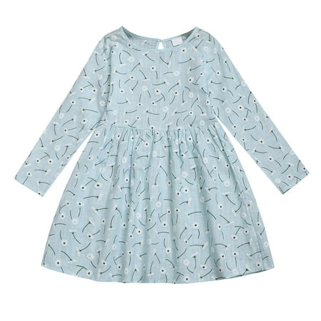 

Qufokar Baby Girl Clotehs Girls Baptism Dresses Toddler Kids Girls Floral Prints Long Sleeves Beach Dress Princess Clothes