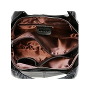 LUXUR Ladies Leather Top Handle Handbag Women Classic Satchel Crossbody Bags Purse Daily Portable Detachable Tote Black