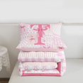 thumbnail image 5 of Erosebridal Pink Initial Letter T Kids Queen Comforter Set,Geometric Checkered Cute Bowtie Bedding Comforter Set For Girls,Pink Reversible,3-Piece, 5 of 7