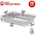 thumbnail image 3 of 20 Pack 8.5"x 6" Aluminum Foil Grease Tray, Disposable Drip Tray, Oil Cup Liner, Compatible With Weber Q/Pulse/Traveler Grill/Spirit Gas I&II/Genesis Gas/Genesis II 200&300, 3 of 4