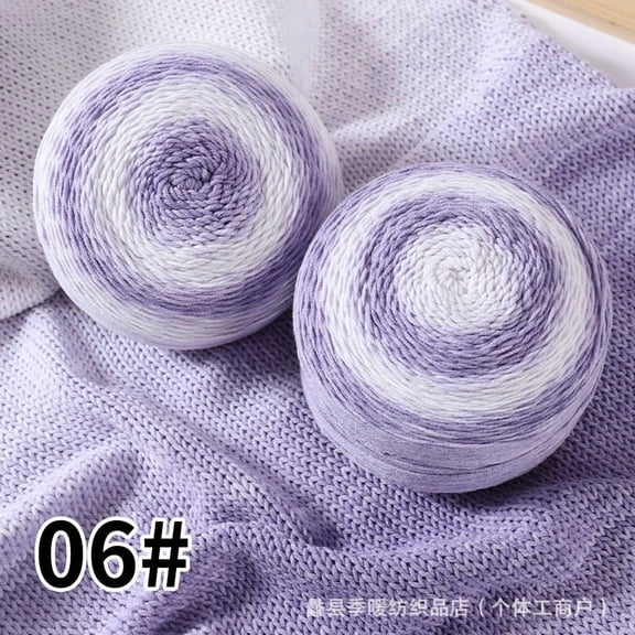 Firefly Hope 400g Ultra-Soft Cotton-Acrylic Blend Yarn, Gradient Variegated Color-Changing Knitting & Crochet Yarn for Scarves/Shawls/Blankets/Craft Projects, Purple