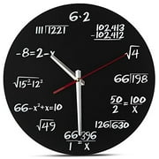 Decodyne Math Clock - Unique Wall Clock - Each Hour Marked By a Simple Math Equation