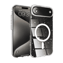 Entronix [Magnetic] Case Compatible with iPhone 17 Air - [Hard Back] Glitter Clear