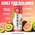 thumbnail image 2 of Liquid Ice Energy Drink, Zero Sugar, Kiwi Guava 12 Fl Oz 12 Pack, Postbiotics, Clean Energy, 120mg Natural Caffeine, L Theanine, Green Tea Extract, CoQ10, Antioxidant Support, 2 of 5