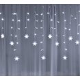 thumbnail image 2 of ZOELNIC Snowflake Window Curtain Lights, 11.5ft 96 LED Snowflake Christmas Lights with 8 Lighting Modes Twinkle Fairy Light for Christmas Tree,Bedroom,House, Holiday,Yard Decoration (Cool White), 2 of 7