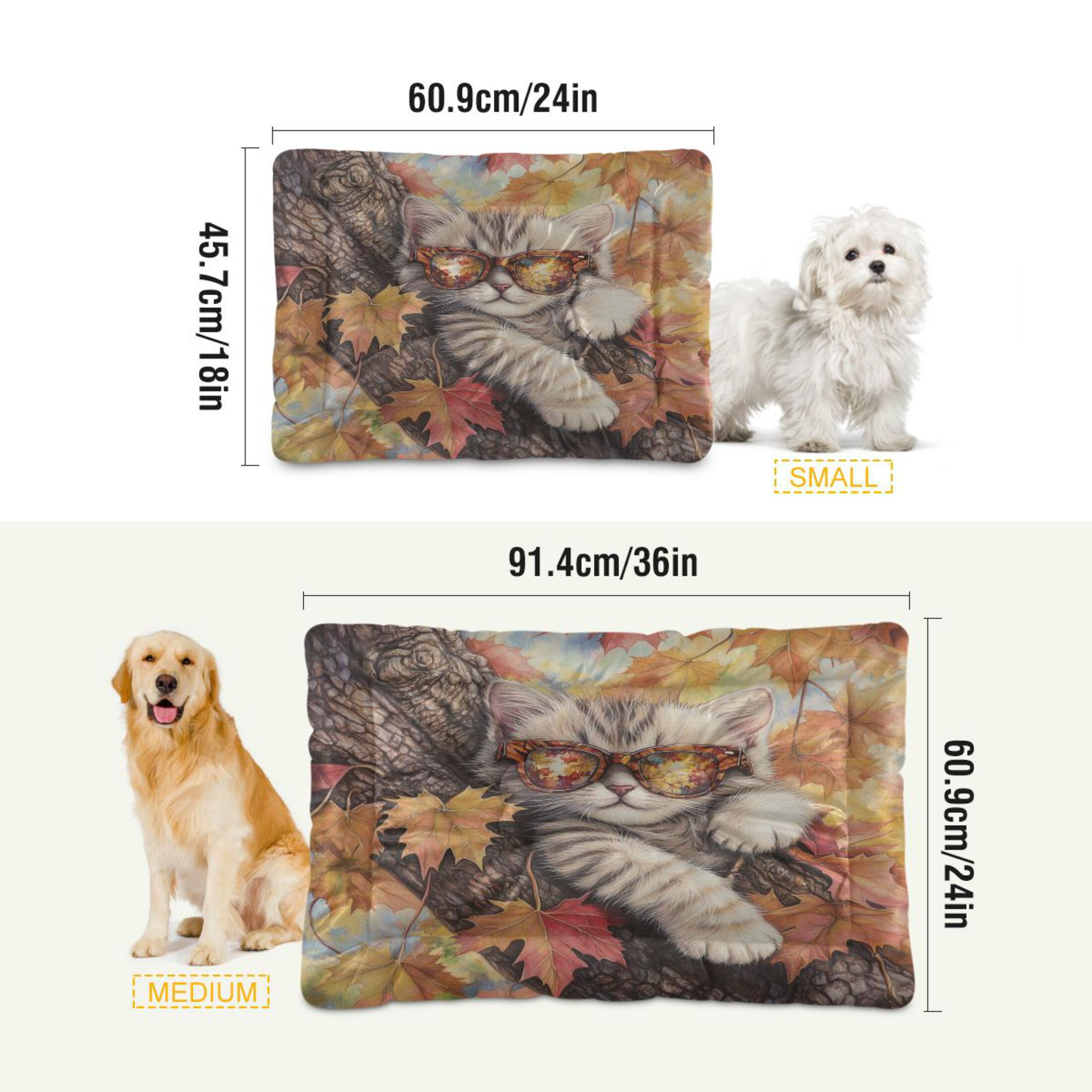 Qxltty Maple Leaf Cat Ped Pad Wear-resistant and Hard to Bite Through Sleeping Pad for Small Medium Large Dogs Winter Pet Bed 36×24in