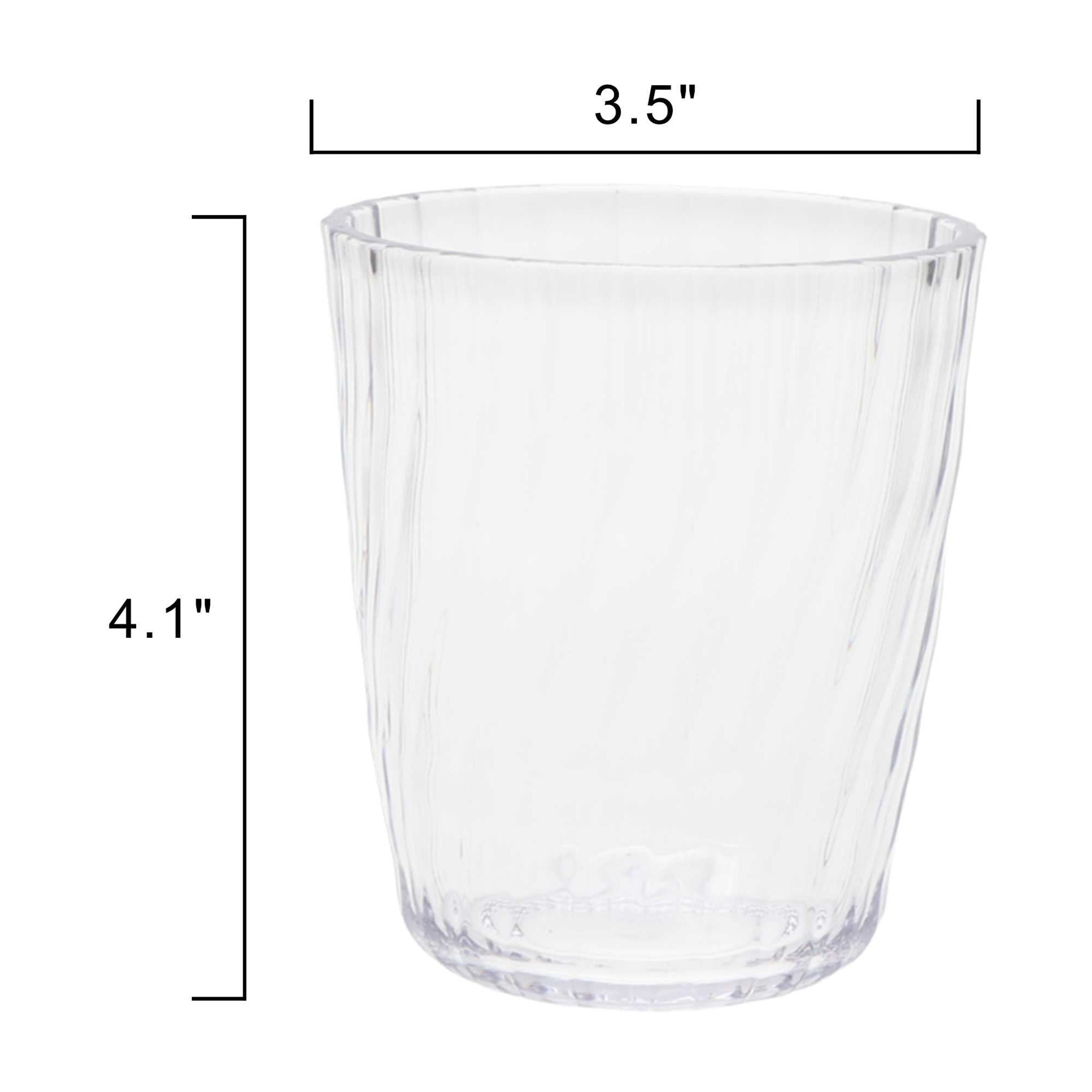 Mainstays 14-Ounce Acrylic Short Embossed Swirl Tumbler, Clear
